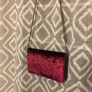 Red velvet clutch crossbody